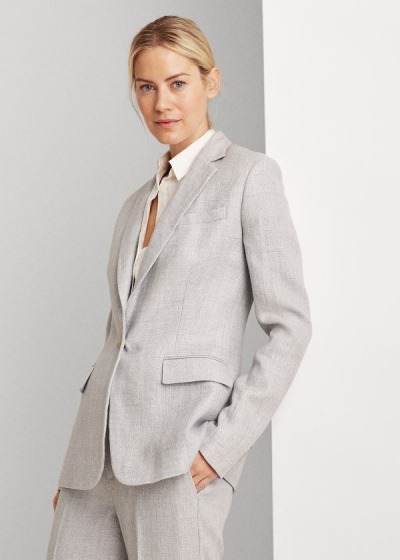 Blazer Ralph Lauren Mujer Azules Claro - Herringbone Linen - CTMPN3295